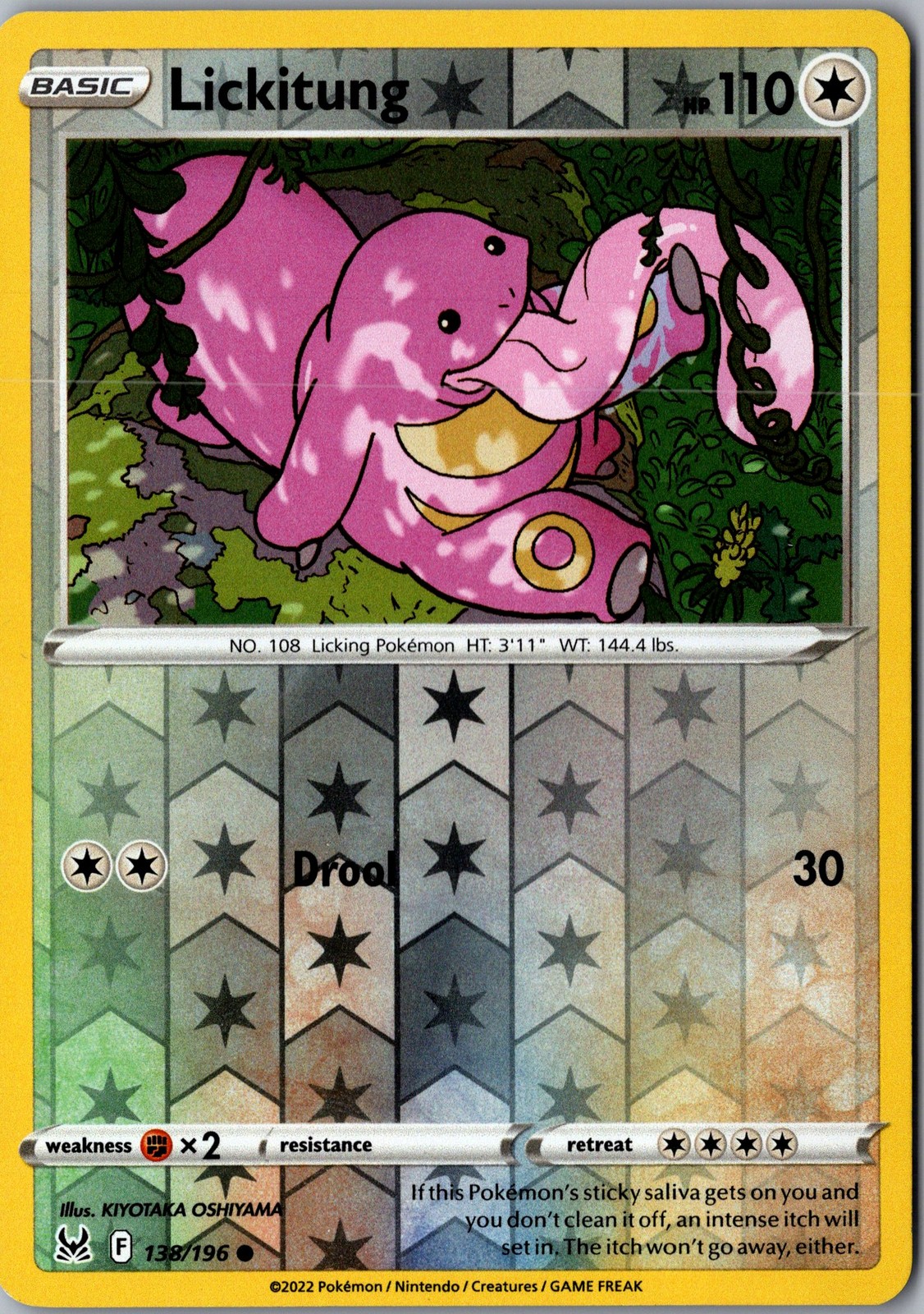 Lickitung Reverse Holo 138/196 Common SWSH11: Lost Origin LP Pokemon Card