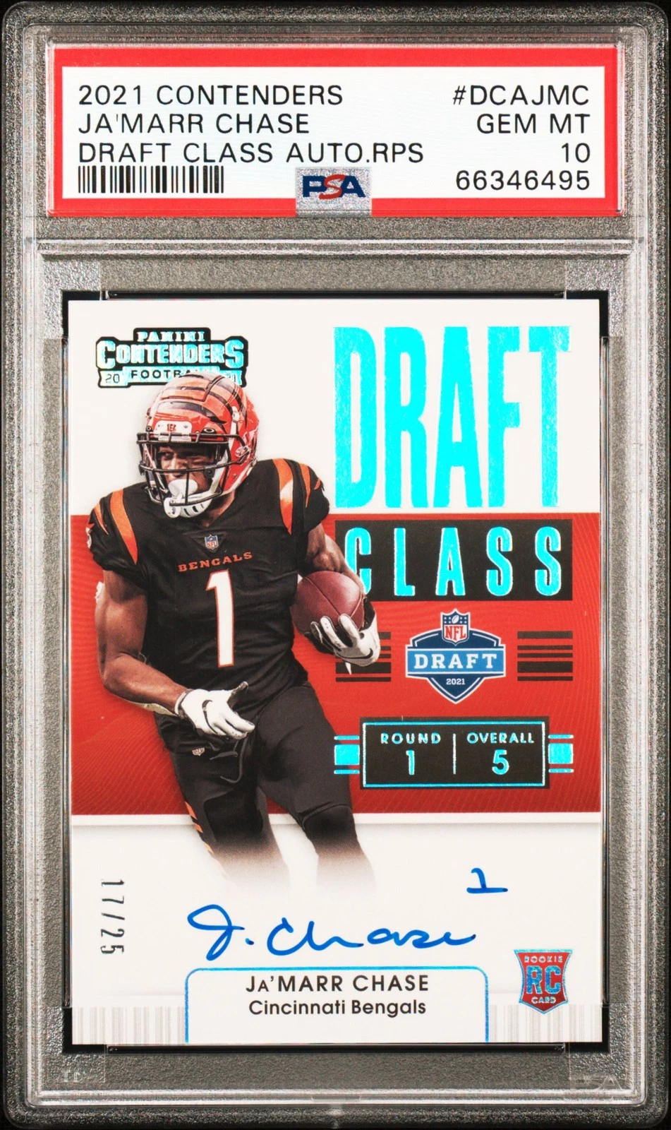 JaMarr Chase Panini Contenders Draft Class Autographs Rps #DCAJMC Base