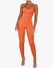 Orange Yoga Catsuit Women's Jumpsuit