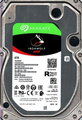 ST8000VN004 P/N: 2M2101-500 F/W: SC60 S/N: WSD1E 8TB MAR 2021 THAILAND SEAGATE