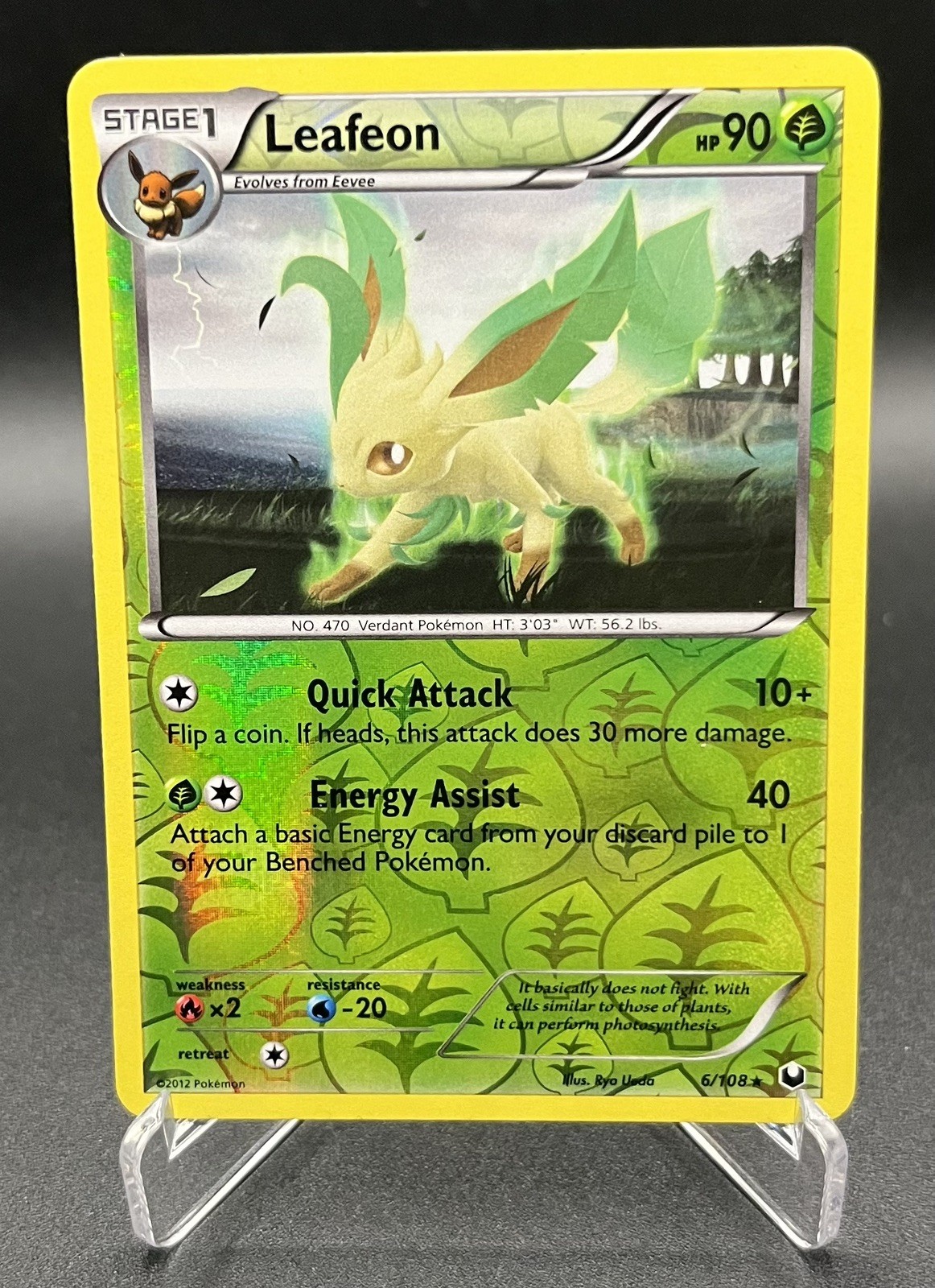 Pokémon Leafeon 6/108 - Dark Explorers - Rare Reverse Holo - 2012 - LP