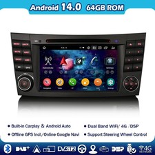64GB Android 14 Carplay Autoradio GPS Navigatore Mercedes E/CLS-Klasse W211 W219