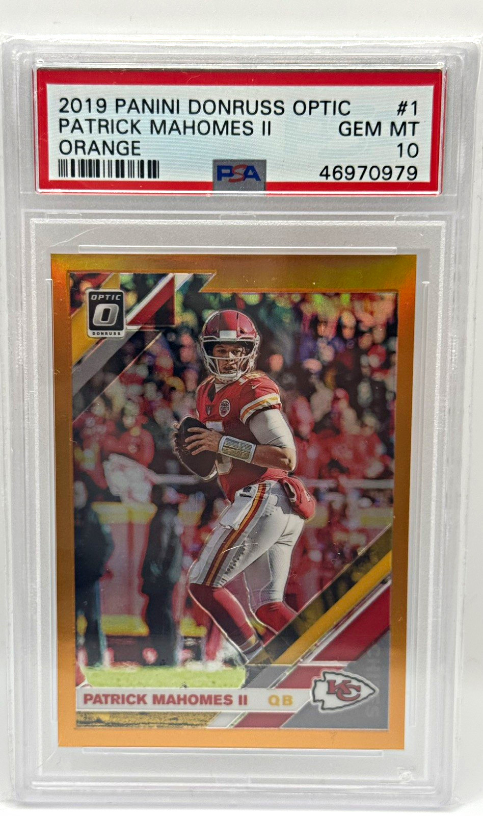 2019 Patrick Mahomes Optic Orange Prizm PSA 10 - Kansas City Chiefs -  #99/199