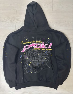 Sp5der Worldwide Hoodie Black Pink V2 Size L