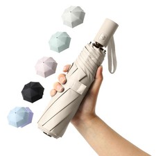 Small UV Protection Travel Umbrella Compact for Rain and Sun UPF 50 Windproo...