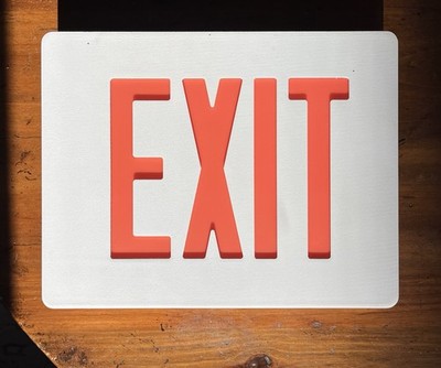 BRAND NEW Open Box - DUAL-LITE SESRW Die Cast Aluminum LED Exit Sign
