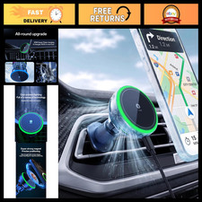 25W Fast Charging Magnetic Wireless Car Charger, Active Cooling Fan, RGB Light,