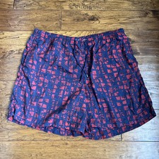 Nike Vintage Geometric Swim Shorts Size Large Red Blue Unlined