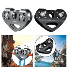 Zip Line Pulley Portable 30kN Double Pulley for Climbing Rappelling Sports