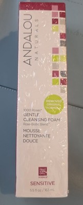 Andalou Naturals 1000 Roses Gentle Cleansing Foam Sensitive Skin 5.5oz 163ml NIB