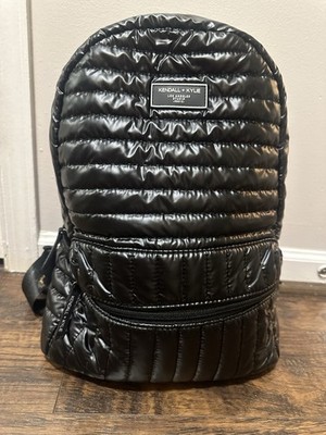 Black Quilted Kendall + Kylie Logo Puffer Backpac Bag Medium Size