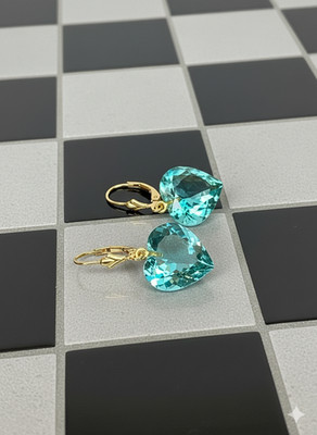 Tourmaline Heart Earrings 925 Fine Silver October Birthstone Small Earrings Gift
