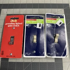 NOS 3-pk Leviton 3-way 5503 & Do It/grounding Lighted Switches 15A-120V AC