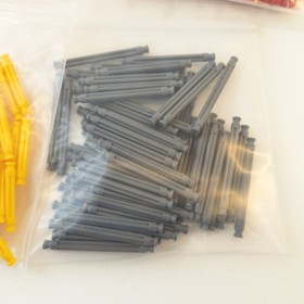 K&rsquo;NEX / Knex Micro Mini Bulk Lot &ndash; Mixed Rods Parts Orange Red Blue Purple Gray