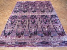 8 X 10 Hand Knotted Purple Fine Sari Silk Oriental Rug G1436