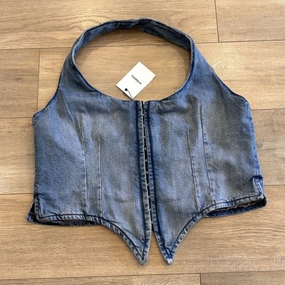 NWT Miaou Dani Vest Women's Size XL in Echo Denim Cotton