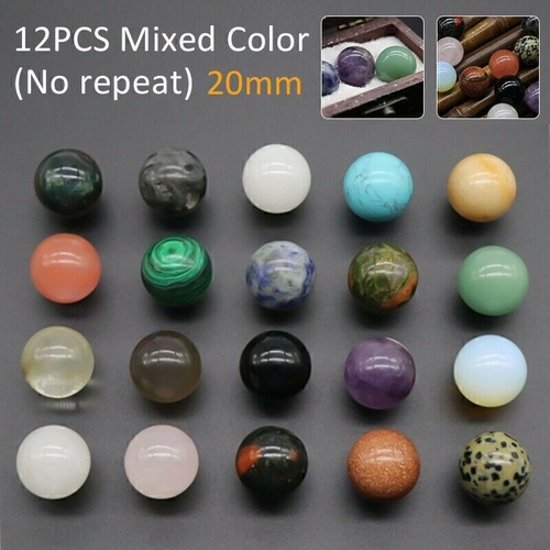 12 Stk. Edelstein Kugeln Kristall Achat Stein Kugel Heilsteine Ø 20mm Dekokugel