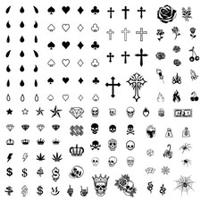 Finger and Face Temporary Tattoos - Chicano Cholo Chola Finger Tattoos