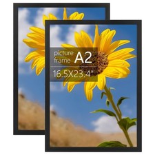 , A2 Frame with Plexiglass, Engineered Wood 16.5 x 23.4 inch Large Poster Fra...