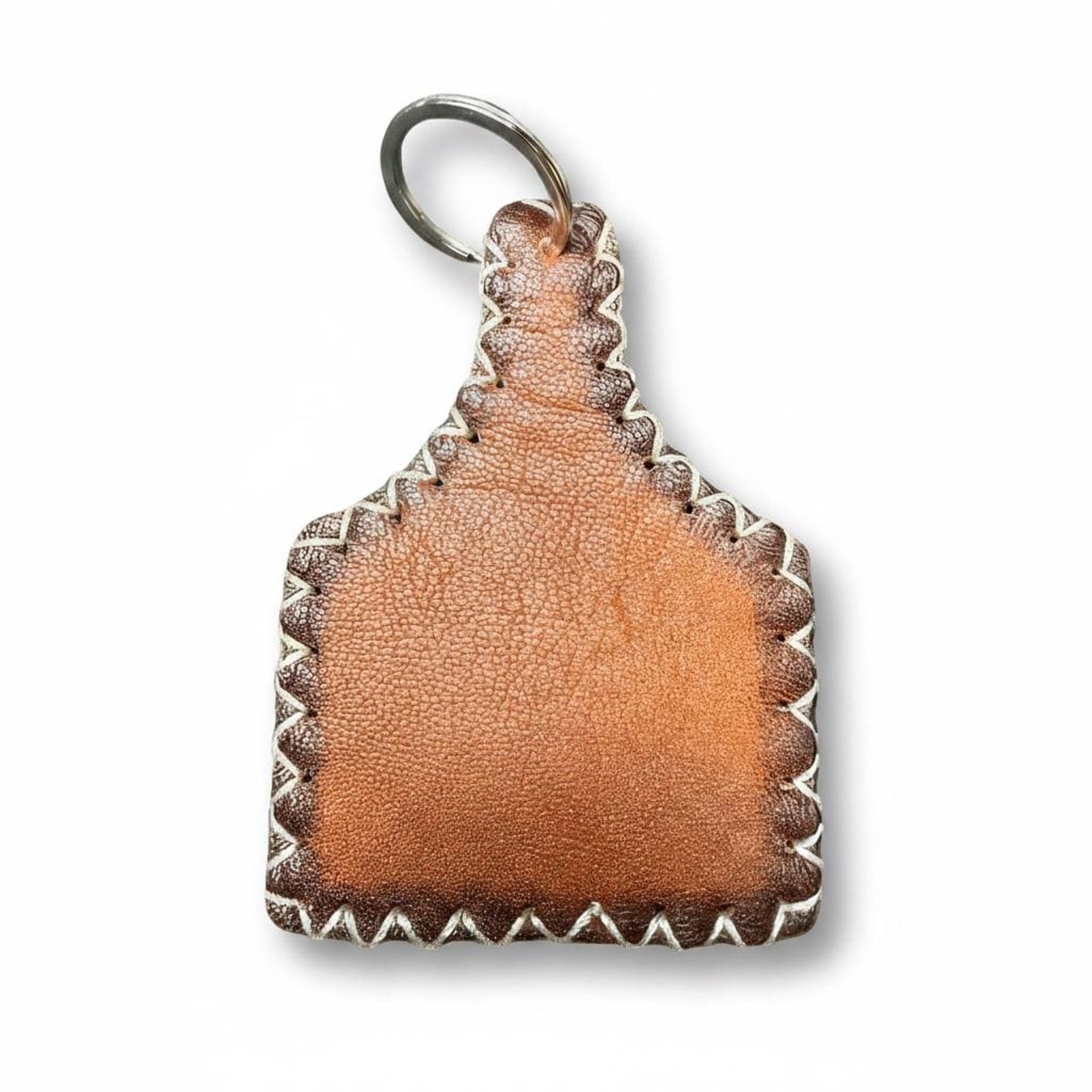 Handcrafted Leather Cow Tag 4.25" x 3" image 2