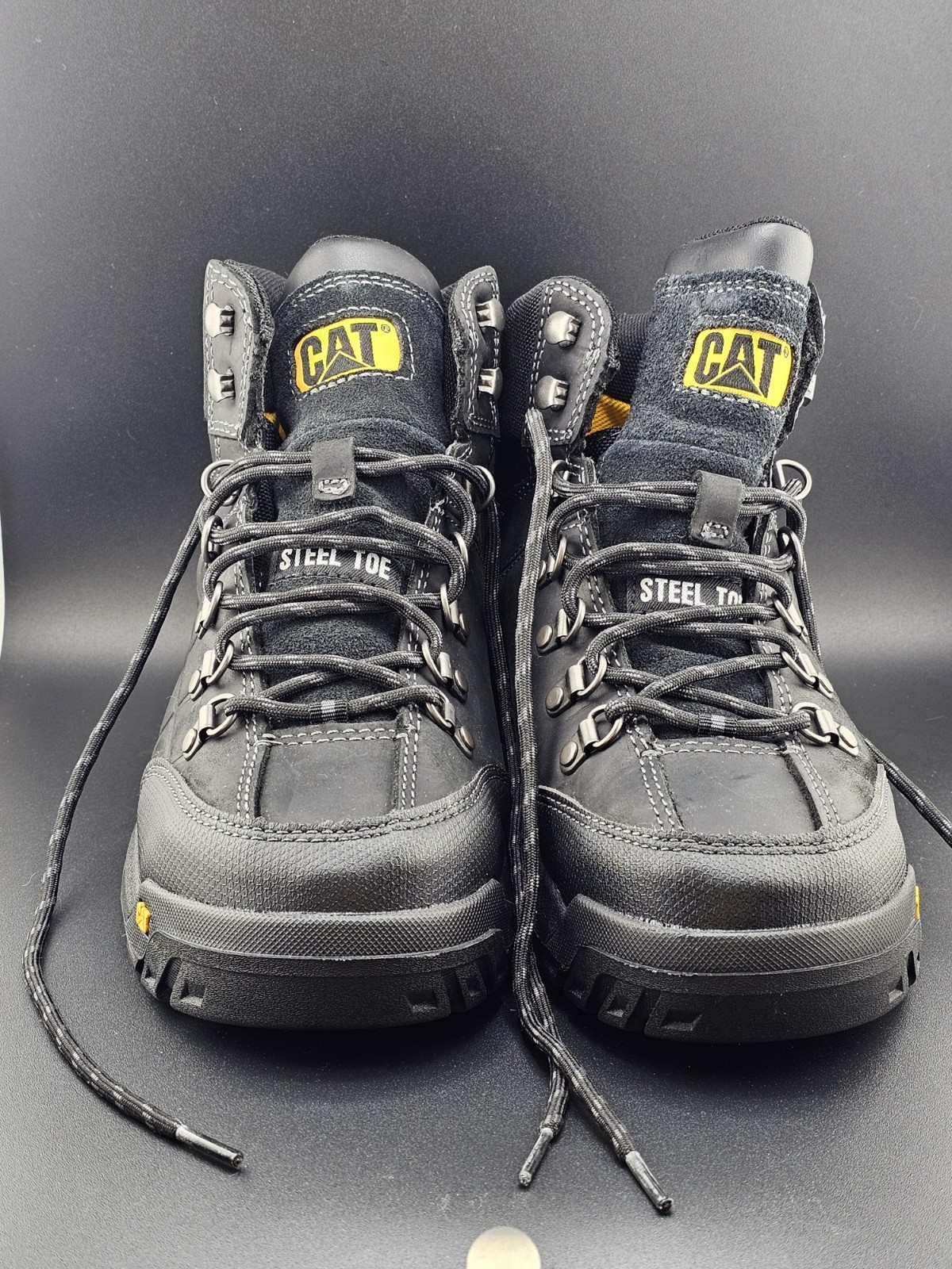 Cat Men's Threshold Black Steel Toe Work Boots New 90936