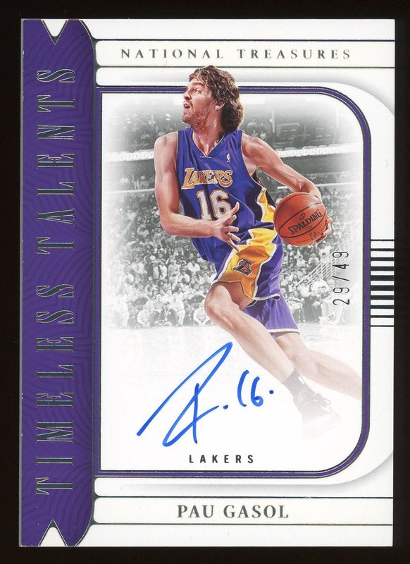 2022-23 National Treasures Timeless Talents Pau Gasol Auto Lakers Autograph /49