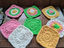 Crochet Sunburst Granny Square Lot