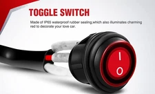 Nilight - NI -WA 06 LED Light Bar Wiring Harness Kit - 2 Leads 12V On Off Switch