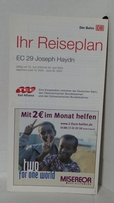 Deutsche Bahn AG - Ihr Reiseplan - EC 29 Joseph Haydn - 15.06.2003-30.06.2003