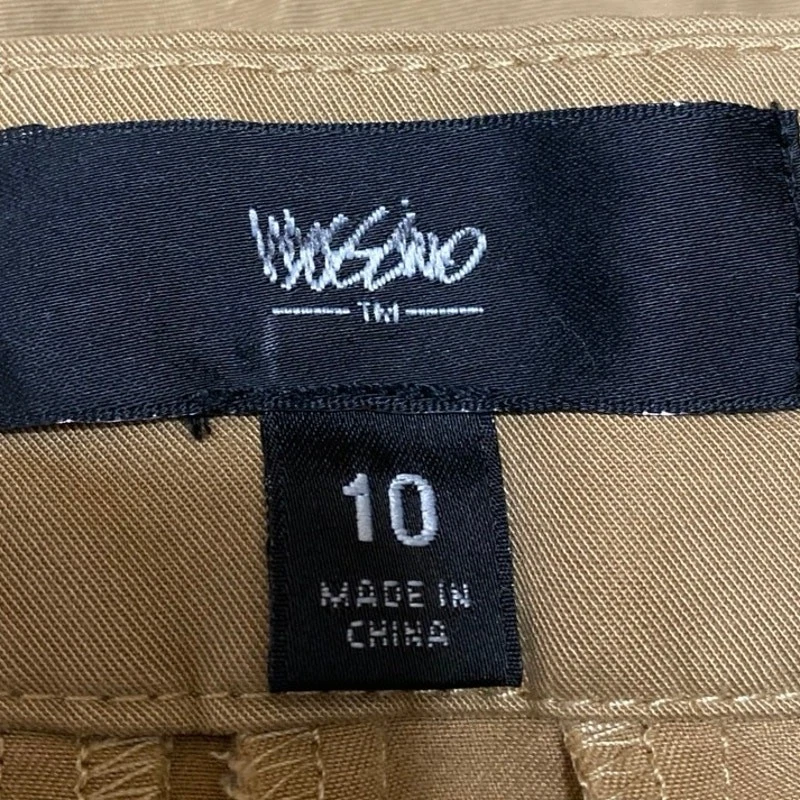 Calça Mossimo feminina cáqui bronzeada cintura alta folgada perna larga tamanho 10 - Imagem 4 de 4