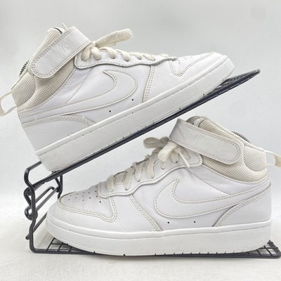 Nike Court Borough Mid 2 Triple White Sneaker Größe UK 4 Damen Leder Gym High