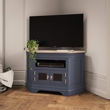Francis Midnight Blue Painted Corner TV Unit French Style Storage