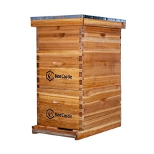 BeeCastle 8 Frame Langstroth Bee Hive Coated with 100% Beeswax Includes Beehi...