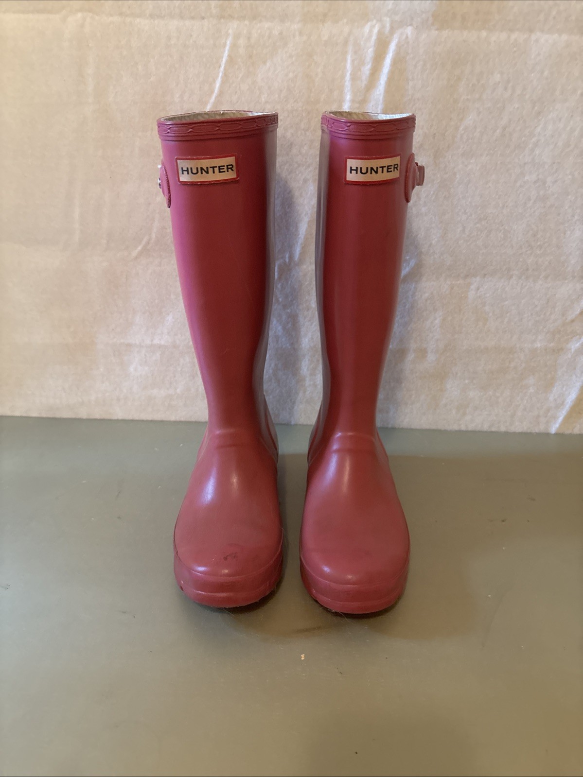 Hunter Pink Gloss Tall Rain Boots Size 4M/5F Original Hunter Style