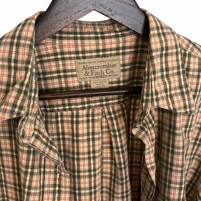 1990 s Abercrombie & Fitch Earthy Toned Flannel Button-Up