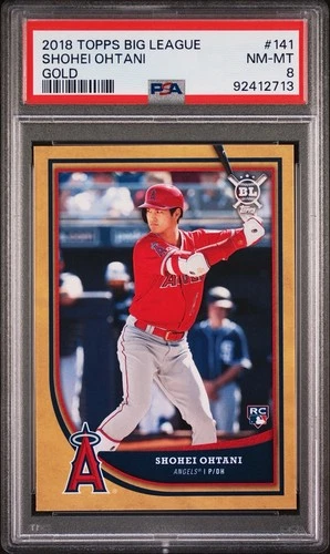 2018 Topps Big League #141 Shohei Ohtani Gold Rookie PSA 8
