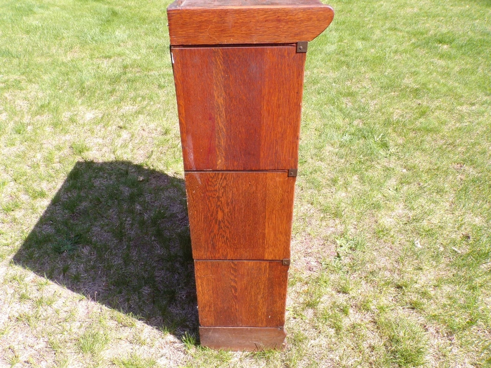 Librería Apilable Antigua Roble Barrister 3 Secciones Roble Misión Quatersawn Foto 4 de 4