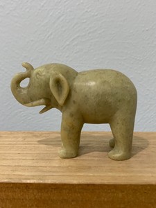 Antique Chinese Soapstone Carving Baby / Miniature Elephant Statue Figurine
