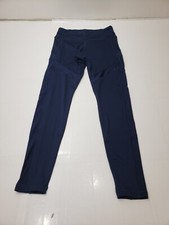 Reebok Core 10 Womens Yoga Pants Leggings Soft Stretch Mesh Side Panels Blue S