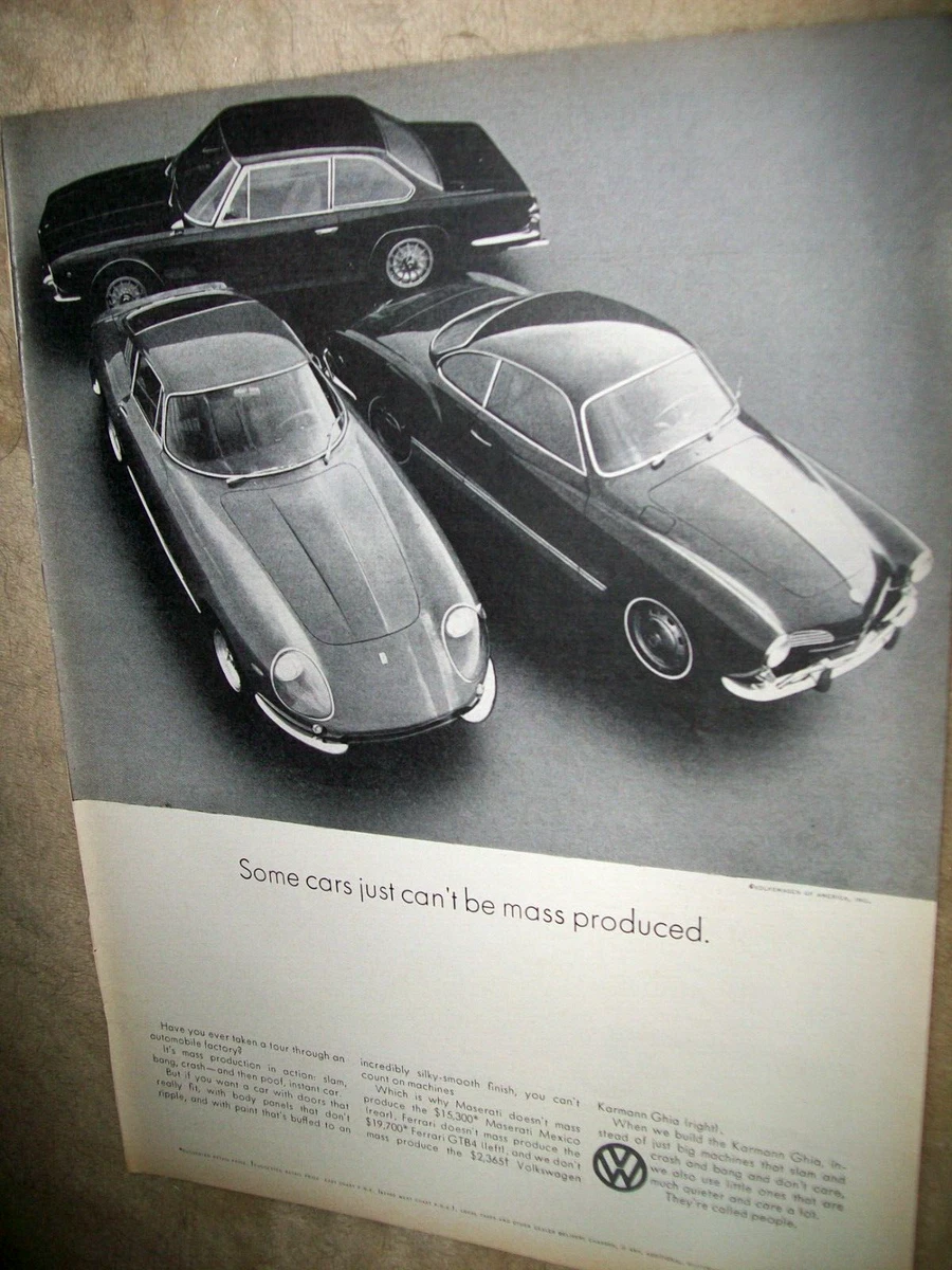 1969 VW Karmann Ghia - Can't be mass produced - mid size mag ad