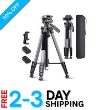 Professional 74-Inch Adjustable Tripod with 360  Head  Spirit Level for Cameras