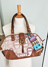 Vintage 80's Etienne Aigner Handbag Vegan Leather and Canvas W/Scarf