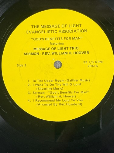 Message Of Light Evangelistic Association God’s Benefits For Man Album Record - Foto 5 di 9