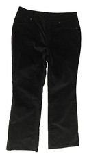 DG2 By Diane Gilman Womans Petite Size PL Pull On Pants Black Velvet Comfort