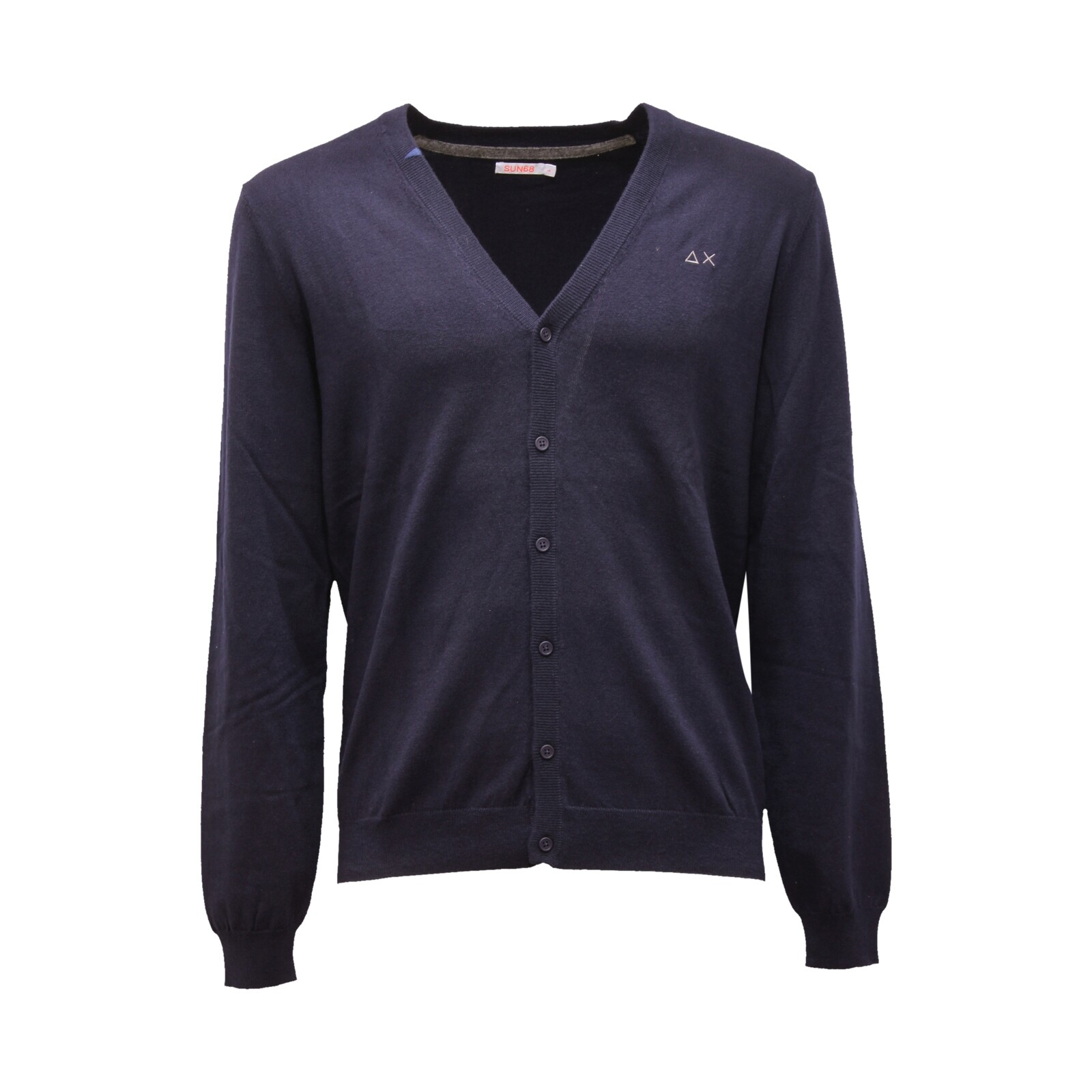 7215AQ кардиган uomo SUN 68 мужской шерстянойхлопковый свитер синего цвета 20190₽