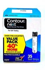 Contour Next Blood Glucose Test Strips - 35 Count Exp.02/28/2027-Factory Sealed