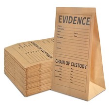 25 Pack Paper Evidence Bags 9.45 x 5 x 3 inch Crime Scene Collection Bags
