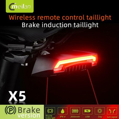 X5 Bicycle Rear LED Tail Light Turn 