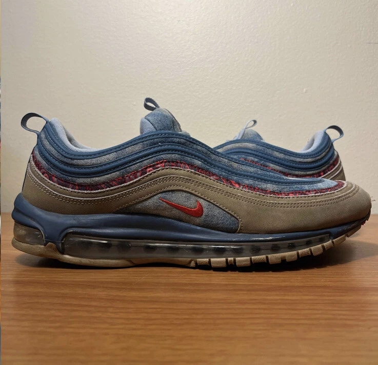 Nike Air Max 97 Wild West Denim Blue Beige Size 11.5 Sneakers BV6056 200