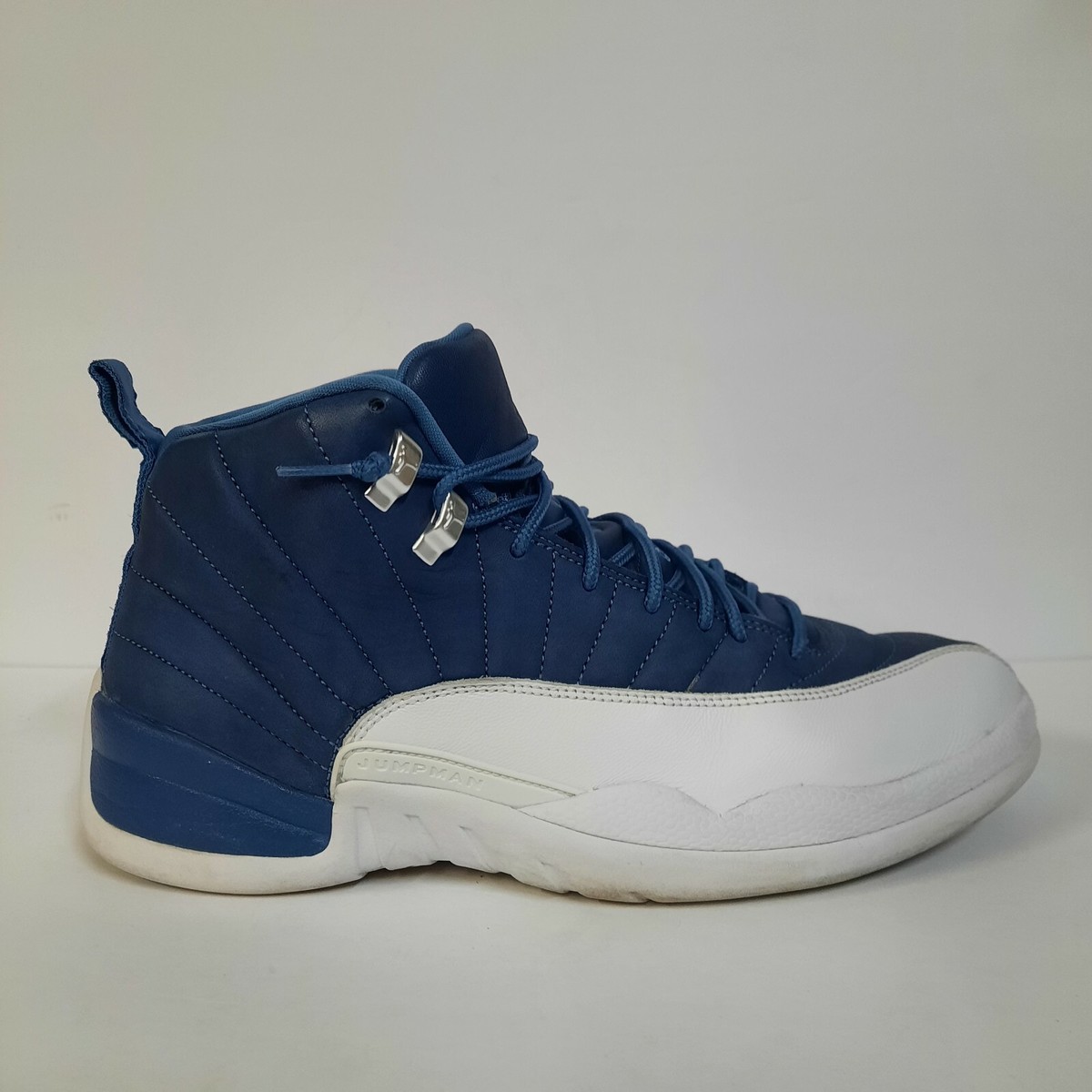 Nike Air Jordan 12 Retro Indigo Sneakers Shoes White Blue Mens